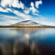 Long exposure shot of Mt.Fuji with Lake Yamanaka, Yamanashi, Japan
